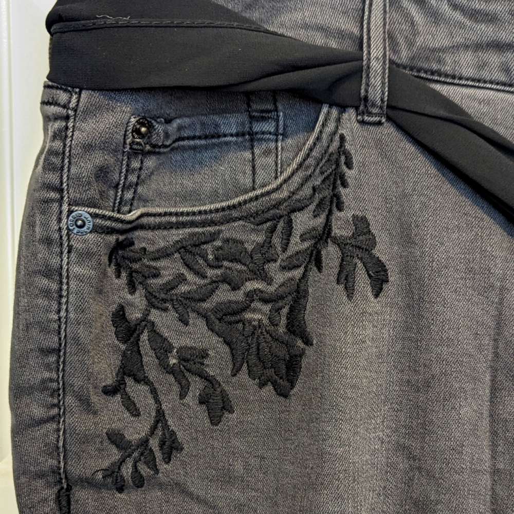 Torrid Boyfriend Black Jeans with Embroidery